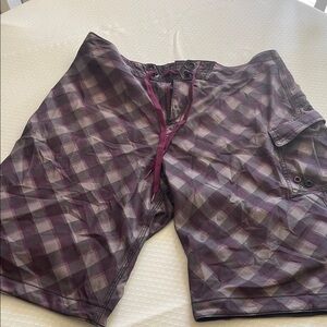 Oakley Plaid Board Shorts with Pocket
